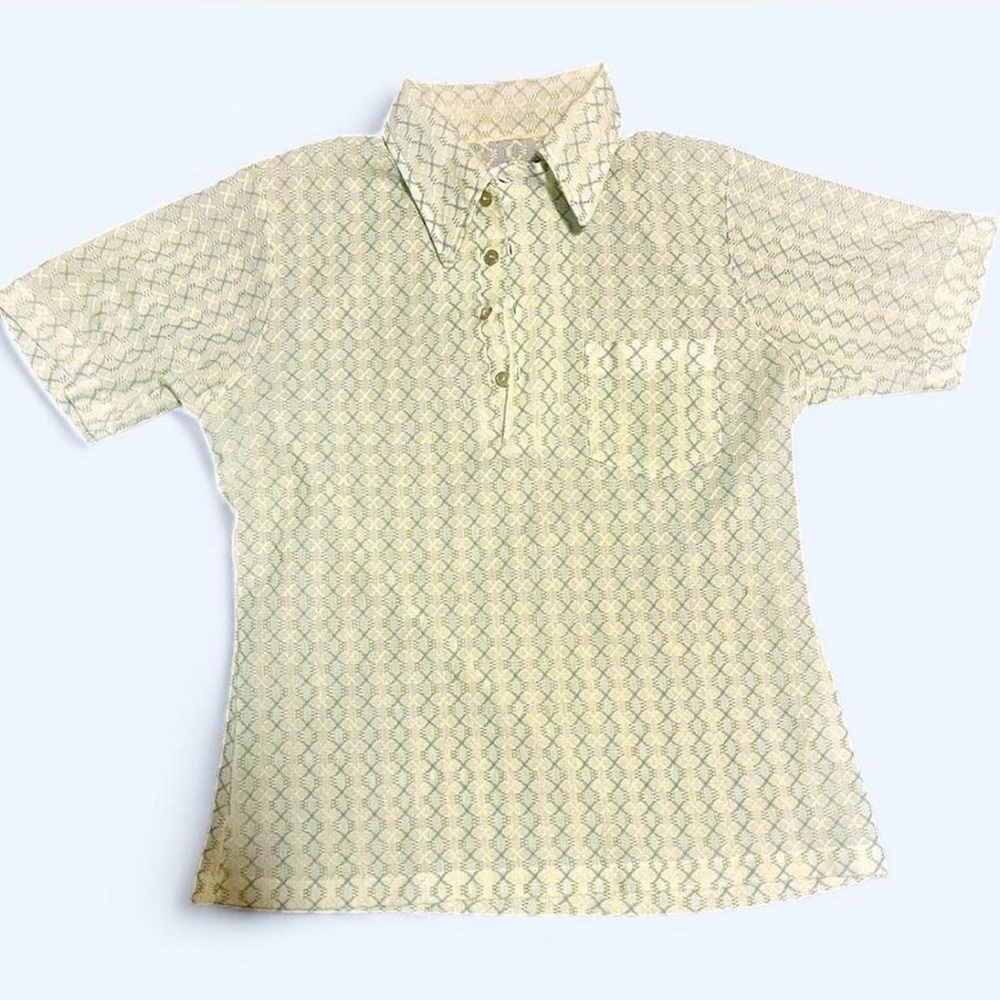 SOLD: Vintage Green and Yellow Polo